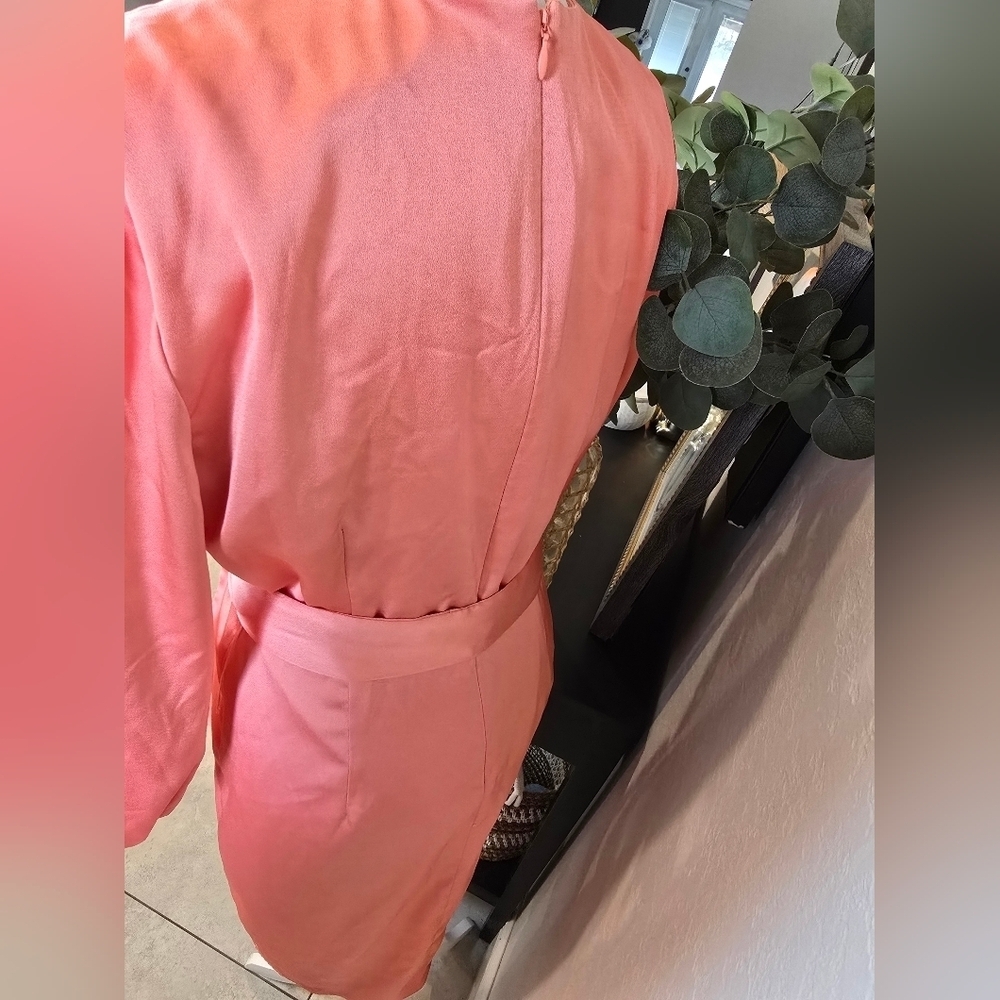 Alex Marie Coral Long Sleeve Wrap Dress Size 10 - Picture 5 of 7